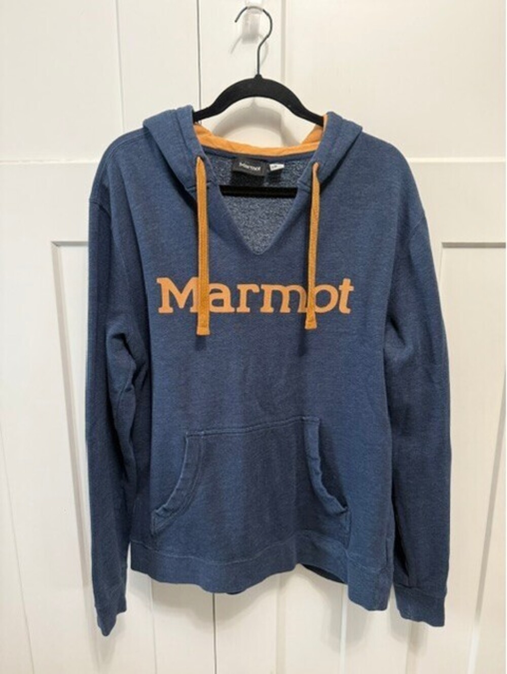 Marmot hoodie blue and orange men's hoodie in size Large